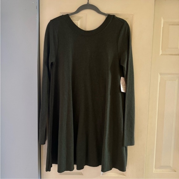 NWT: Free People Long Sleeve Green Midi Dress•Small - Picture 1 of 5